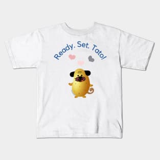 Cute Potato Pug and Hearts Kids T-Shirt